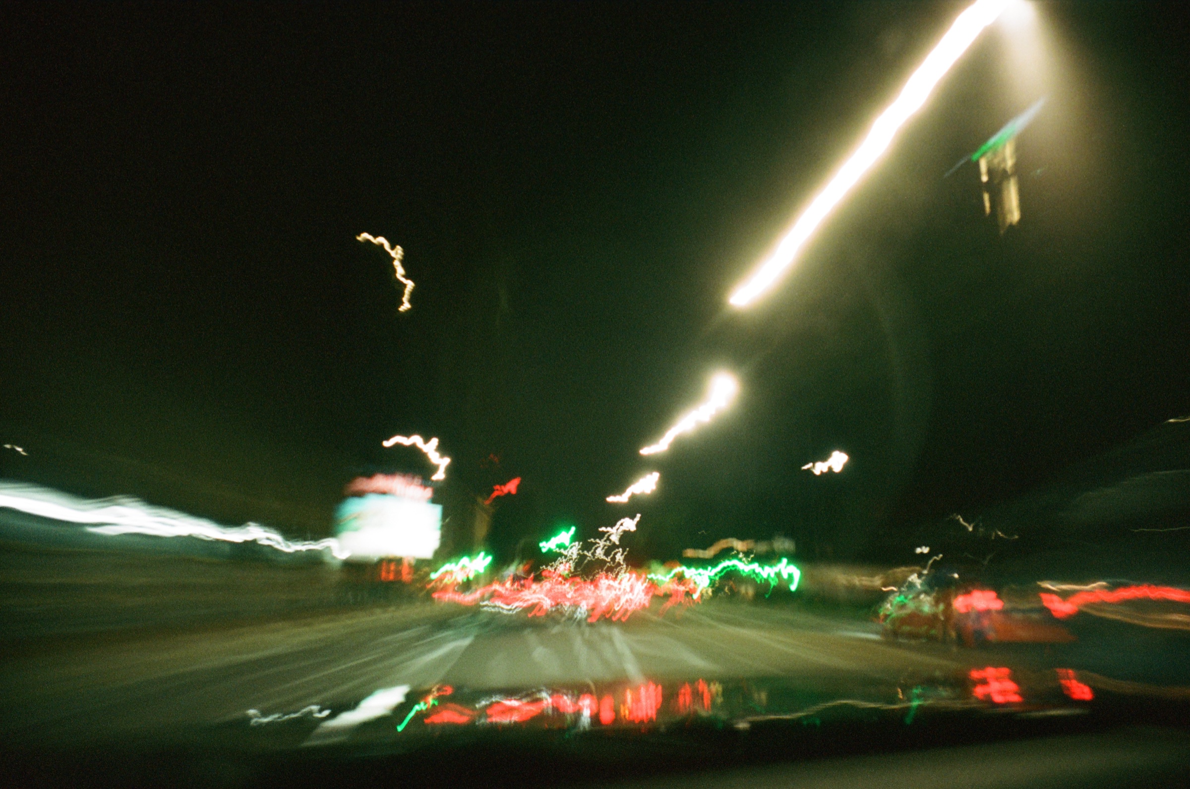 Long exposure traffic light trails