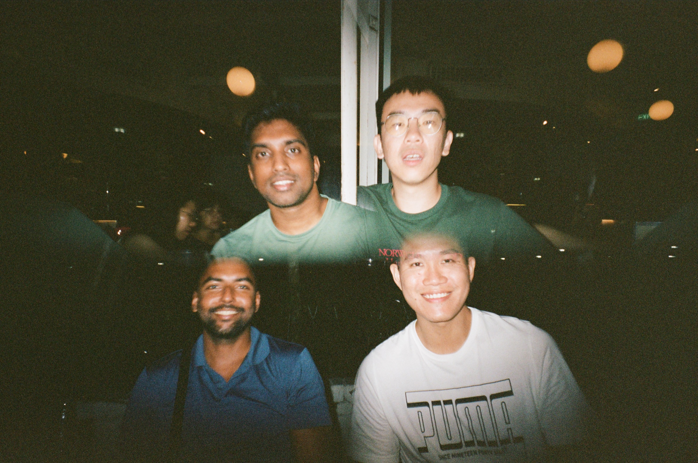 Group portrait at night