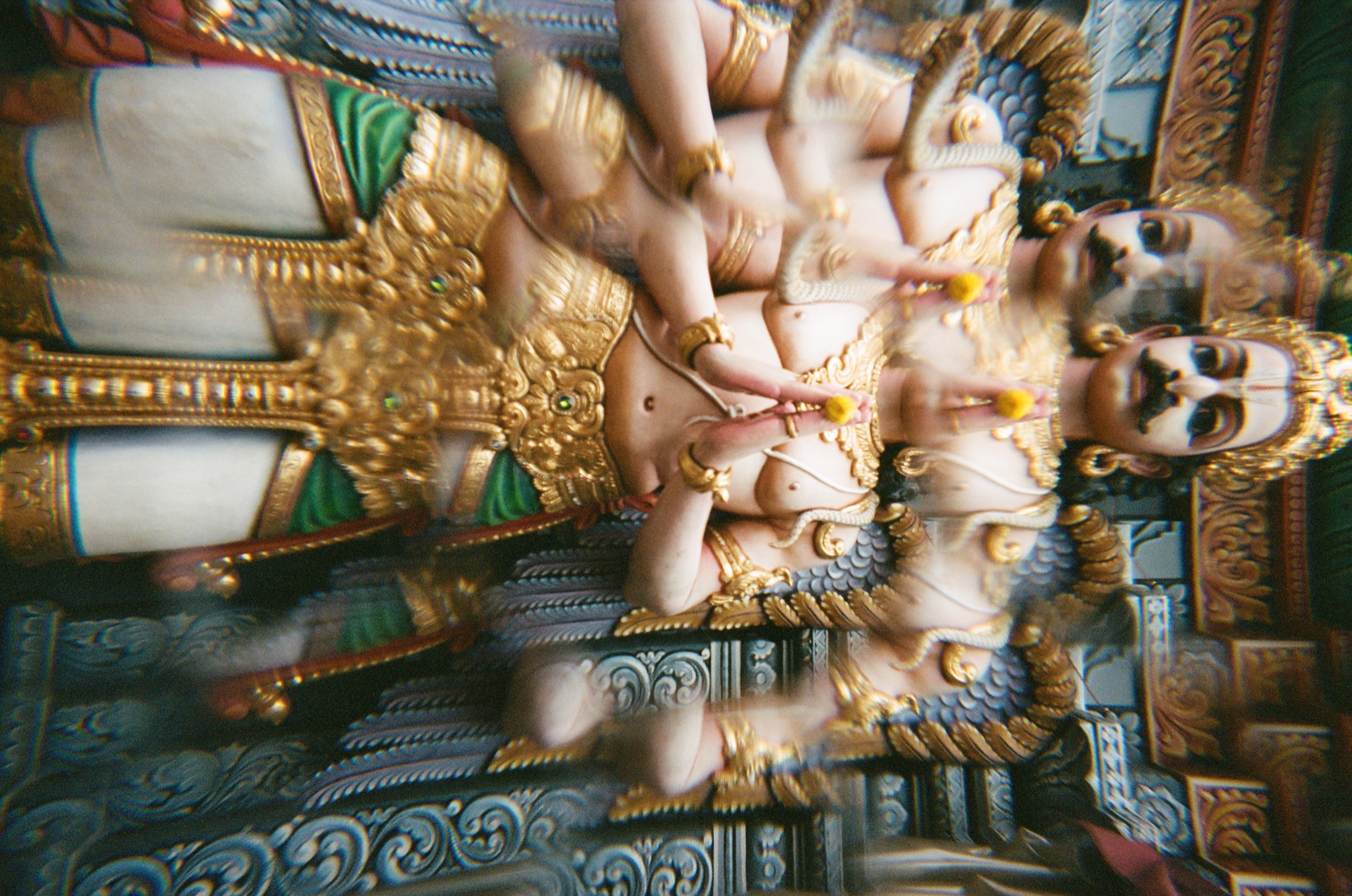 Temple deity statue close up