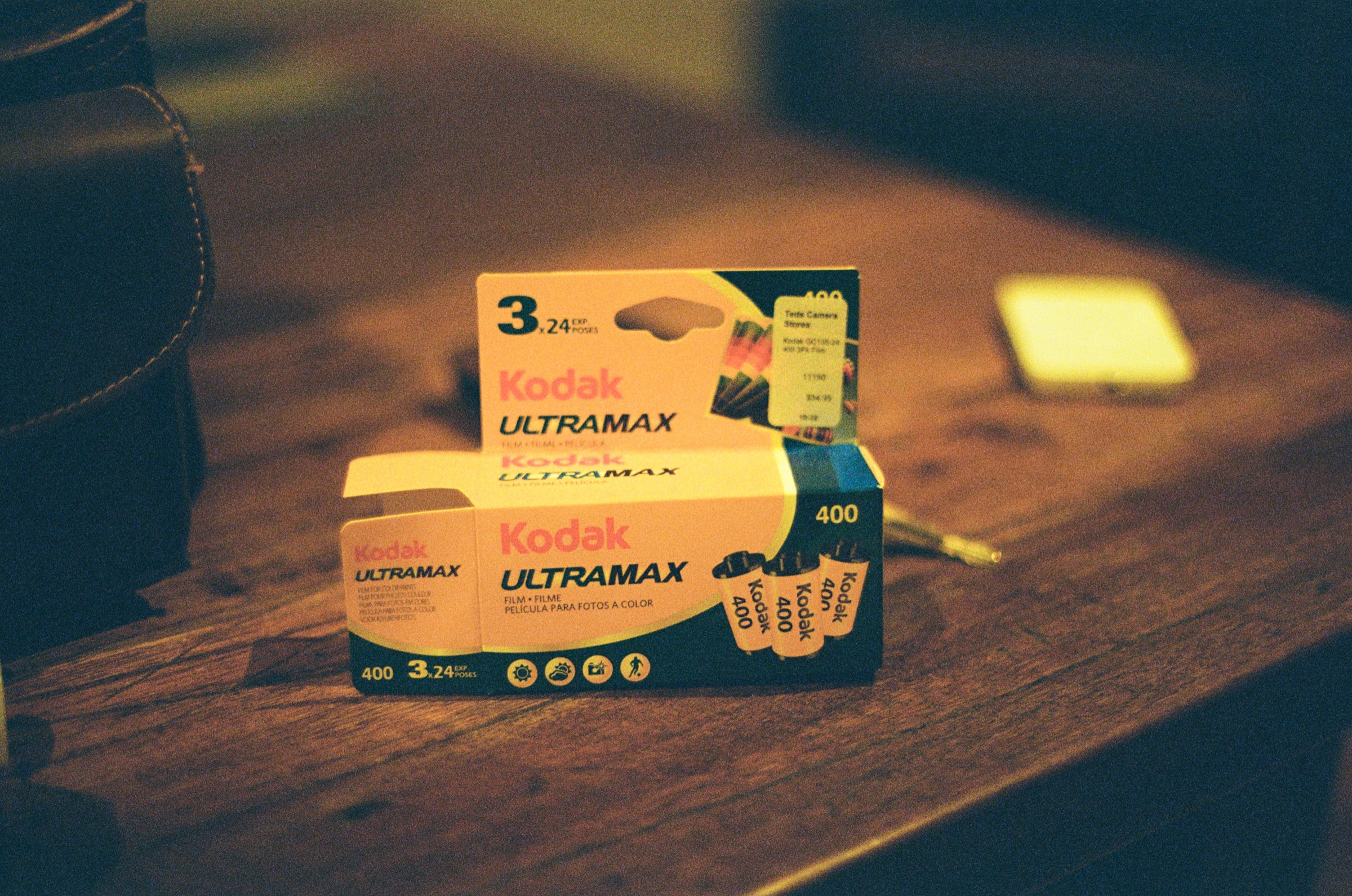 Kodak Ultramax boxes on a wooden table